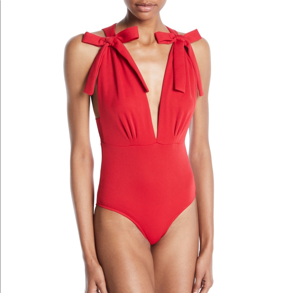 MISA LOS ANGELES Paolla Sleeveless Bow Bodysuit